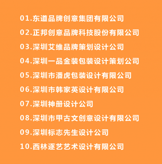 中國深圳包裝設(shè)計公司排名前十強名單有哪些？